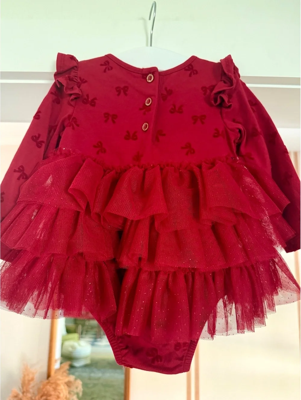 Rachel Zoe Red Tulle Dress Sz 12 Months EUC